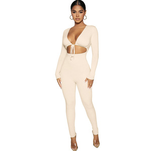 Logo personnalisé évider Sexy dames à manches longues <span class=keywords><strong>combinaison</strong></span> pantalon une pièce noir rouge blanc <span class=keywords><strong>kaki</strong></span> <span class=keywords><strong>combinaison</strong></span> pour les femmes - Product Image 6