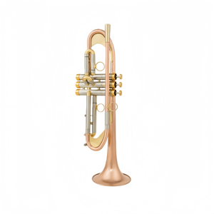 Trompeta de 3 pistones de bronce fosforado más pesado, acabado mate cepillado tricolor con llave de agua <span class=keywords><strong>Amado</strong></span> y anillo fijo, instrumento de latón - Product Image 2