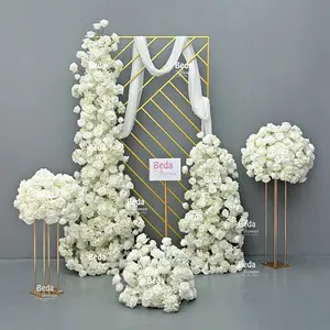Beda Party Supplies Top White Rose Flower Ball para boda Ramo de orquídeas de seda Valentine Rose Centerpieces Decoración de matrimonio