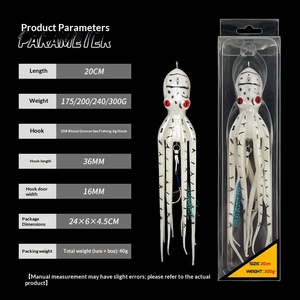 เหยื่อปลอมรูปปลาหมึกแบบมีหัวตะกั่ว วัสดุ TPE คุณภาพสูง สำหรับตก<span class=keywords><strong>ปลา</strong></span>ทะเล <span class=keywords><strong>ปลา</strong></span>ทะเลน้ำเค็ม <span class=keywords><strong>ปลา</strong></span>ทะเลขนาดใหญ่ บรรจุกล่อง - Product Image 3