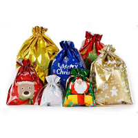 Aluminiumfolie Kerst trekkoordzakje driezijdig verzegelde zak snoep cadeau voedselverpakking op maat bedrukt eetbaar zakje