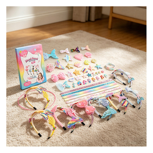 Kit de Regalo DIY para Diademas: Alas de Sirena, Corona, Cinta, Flores de Malla y Brillo para Fiestas de Cumpleaños - Paquete de Suministros para Niñas - Product Image 3
