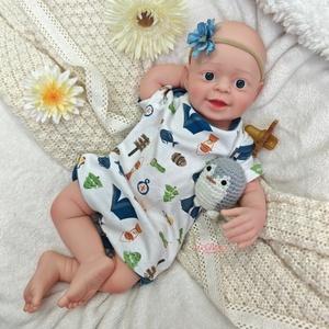 Muñeco de silicona de cuerpo completo de 45 cm para recién nacido, auténtico, con ojos preciosos, juguete suave, muñeco <span class=keywords><strong>Reborn</strong></span> con mejillas apretables para la ansiedad, venta al por mayor - Product Image 1