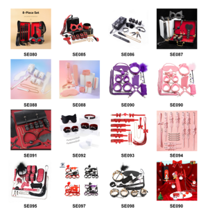 BANSEY Masque œil de chat en cuir rouge, Kit de bondage, Pinces à tétons, Laisse, Collier, Fouet, Accessoires érotiques pour jeux de rôle en chambre pour couples - Product Image 6