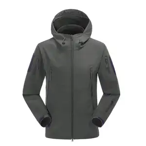 Outdoor Softshell Breathable Coat Hoodie Waterproof Camping Tactical Jacket For Men