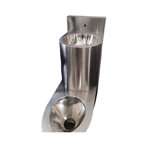 Toilette et lavabo combinés au <span class=keywords><strong>sol</strong></span> en acier inoxydable résistant au vandalisme de conception moderne pour prisons - Product Image 1