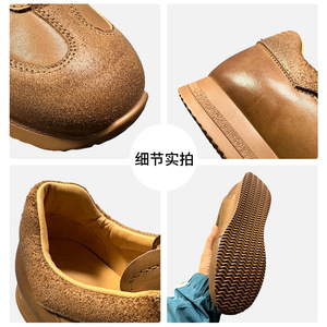 Chaussures de sport classiques en cuir pour hommes, couleur café, talon bas, à lacets, pour usage quotidien - Product Image 5