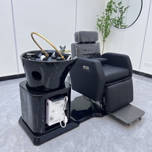 Fauteuil de lavage en céramique pour salon de beauté, avec circulation d'eau, table de massage électrique réglable pour centre de beauté et salon de coiffure moderne - Product Image 5
