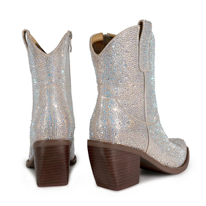 WETKISS OEM Vintage Western Femmes <span class=keywords><strong>Bottes</strong></span> Snip Toe Chunky Talon Fantaisie Filles Strass Bottines Scintillant <span class=keywords><strong>Cowboy</strong></span> <span class=keywords><strong>Bottes</strong></span> pour la Fête - Product Image 6
