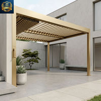 Pergola motorisée en aluminium LYN pour extérieur, à lames orientables, imperméable, ignifuge, pare-soleil, auvent de terrasse 5x5x3M