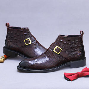 High-quality Square-toe Business Formal Genuine Leather Slip-On Loafers for <b>Men</b> Autumn <b>Shiny</b> Embossed Trend <b>Shoes</b> - Product Image 3