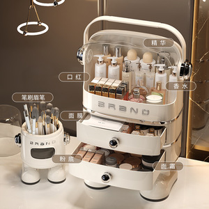 Selected Cosmetic <b>Storage</b> Box With Drawers Large Capacity For <b>Dressing</b> <b>Table</b> Skincare Makeup Organizer Dustproof - Product Image 1