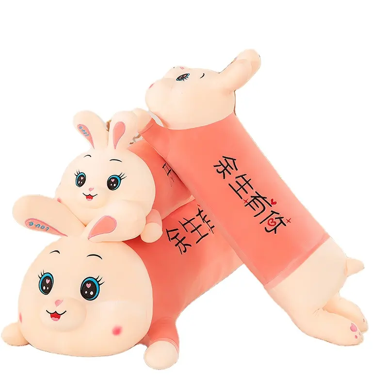 Mainan Kreatif mata besar hadiah ulang tahun kelinci untuk anak-anak boneka hewan kelinci lucu mainan mewah