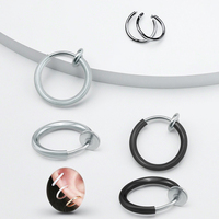 Non Piercing Clip sur Nez Hoop Anneaux Faux Nez Anneaux Hoop Faux Septum Piercing En Acier Inoxydable Corps Piercing Bijoux