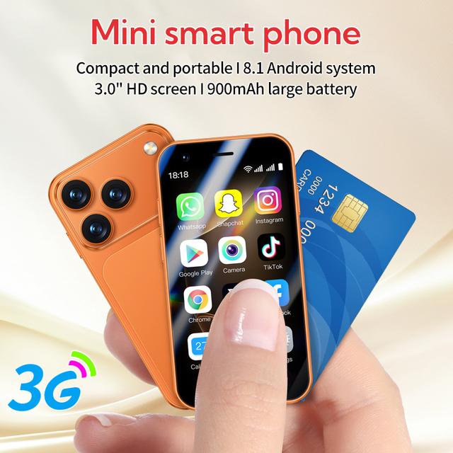 A17 Mini Android Dual Sim Smartphone 3.0" Screen Display 4GB+64GB Android 8.1 HD Camera Lightweight Compact Mobile Phone