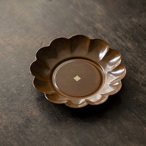 Copper Irregular <b>Tea</b> <b>Tray</b> Lotus Design Retro Kung Fu <b>Tea</b> Accessory - Product Image 3