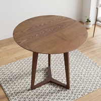 Table d'appoint ronde en bois massif de style nordique, table d'appoint en bois à 3 pieds, petite table basse pour salon, chambre à coucher