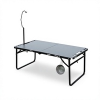 Grande table de camping pliante d'extérieur en acier au carbone, légère, tactique, multi-usages, pour pique-nique et mobilier d'extérieur