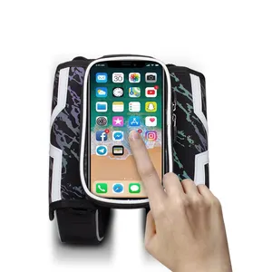 Groothandel bike bag beugel-Smartphone Screen Fiets Tas Vat Frame Waterproof Bike Front Bag Touch Phone Beugel