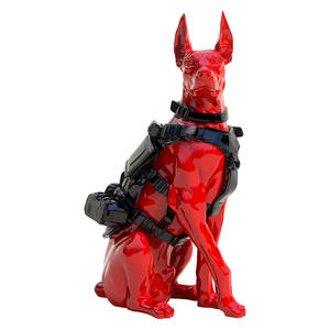 Escultura de piso de <span class=keywords><strong>Doberman</strong></span> de gama alta personalizada estatua de perro de poliresina moderna para el hogar, sala de estar, entrada, modelo de acento decorativo - Product Image 2