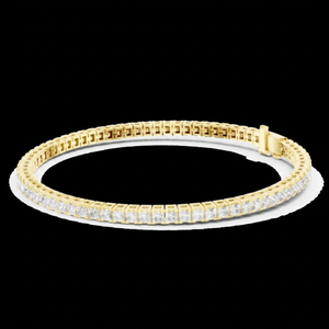 2 MM Princess Lab Grown Diamond Tennis <b>Bracelet</b> 10k Gold IGI Certified 6.5 Inch 4.5 Ct Engagement Gift Everyday Wear - Product Image 1