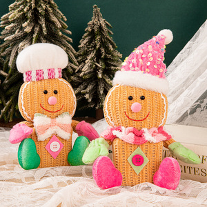 2025 Glowing Christmas Ornaments Gingerbread Man Knitted 3D Ornaments <b>Cute</b> Gingerbread Man <b>Doll</b> Christmas Gift Party Decorations - Product Image 2