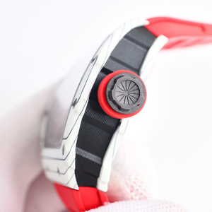 Reloj Mecánico Automático Unisex de Lujo, Caja de Fibra de Carbono en Forma de Barril, Esfera Hueca de Goma, Deportivo y Ejecutivo de Alta Gama, 5BAR - Product Image 3