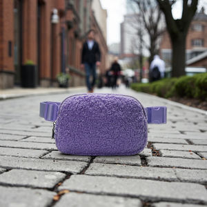 <span class=keywords><strong>Riñonera</strong></span> de Felpa Sherpa Unisex, con Cierre de Cremallera, Correa Ajustable, Suave, con Logotipo Personalizado, Forma de Almohada - Product Image 6