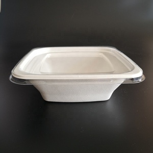 Canne à Sucre de Bagasse Biodégradable 24oz 32oz 40oz Pâte à Papier carrée bagasse bol - Product Image 3