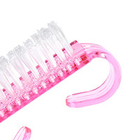Nouveaux mini-brosses de nettoyage pour nail art en plastique, lot en vrac, jetables, rose et violet, outils de manucure de salon avec lime, nettoyant de luxe
