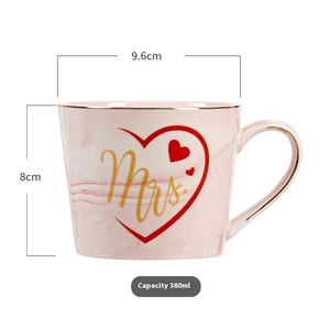 Ensemble cadeau saint valentin transfrontalier <span class=keywords><strong>nouvelle</strong></span> tasse d'amour en marbre 1314 Couple tasse en céramique tasse à eau - Product Image 1