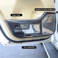 Protection de panneau anti-coup de pied pour Toyota Land Cruiser 200 LC200 2008-2021, style fibre de carbone, ABS, accessoires intérieurs de voiture
