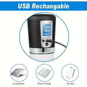 เครื่องช่วยสำเร็จความใคร่ชายแบบถ้วย รุ่นขายดี ชาร์จไฟผ่าน USB อัตโนมัติ พร้อมจอ LED กันน้ำระดับ IPX7 สำหรับผู้ชาย - Product Image 5