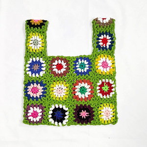 Coloré femme grand-mère carré fleur fil à tricoter Crochet <span class=keywords><strong>sac</strong></span> femmes sacs à main sacs à main pour tout l'été automne hiver - Product Image 6