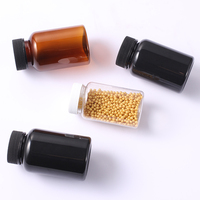 Petit flacon de médecine en plastique bleu personnalisé de 60ml Bouteilles de capsule de supplément Vatamin Flacon de pilules en plastique 100cc avec couvercle CRC