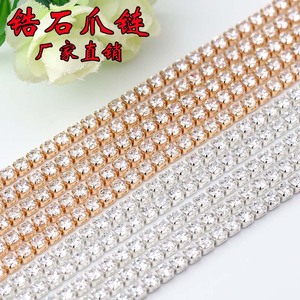 ห่วงโซ่ zircon กรงเล็บเพชรแบนหนาแน่น3หลุมเครื่องประดับ DIY ขายส่งต้นกำเนิด Yiwu - Product Image 2