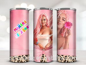 Nueva llegada <span class=keywords><strong>Karol</strong></span> <span class=keywords><strong>G</strong></span> NO QU IERO CONTIGO 20oz Tapa Recta de acero inoxidable y vasos de paja - Product Image 4