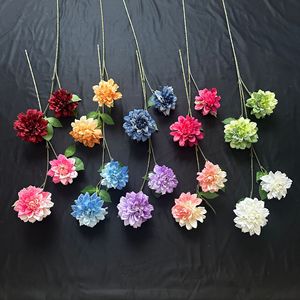 Fleurs artificielles Junheyuan, dahlias en soie, branche unique, décoration de mariage, arrangement floral - Product Image 2