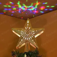 Ourwarm Puntale Dell'albero di natale Della Decorazione di Natale Cima Stella di Natale Albero Di Natale della Stella del LED Della Decorazione per Natale casa