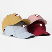 Gorras de Béisbol Únicas de Pana de 6 Paneles, Ajustables, Personalizables, con Logotipo y Parche Tejido, Color Sólido Común