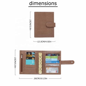 Organiseur de portefeuille en cuir de lézard Yihe Best Seller A7, reliure à 6 anneaux, feuilles mobiles, idéal pour le <span class=keywords><strong>bureau</strong></span> et comme cadeau d'argent - Product Image 3