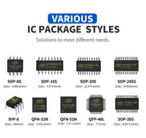 Uart controle série iic 0.5w 32 bits, chip de voz mp3 programável para eletrônica inteligente