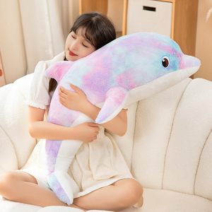 Simpatico Peluche a Forma di Delfino Colorato, Giocattolo Creativo con Imbottitura in Cotone PP, Morbidissimo <span class=keywords><strong>Cuscino</strong></span> per <span class=keywords><strong>Bambini</strong></span> - Product Image 4