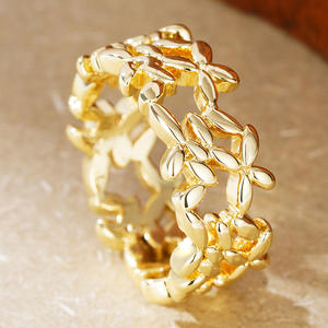 H434 Anello in lega con fiore, placcato argento antico, gioiello unisex alla moda, idea regalo - Product Image 2