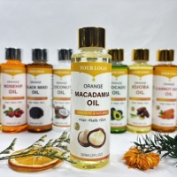 Minyak Pijat Tubuh Alami Private Label, Minyak Kulit Organik Almond Kelapa Biji Hitam Argan Castor untuk Perawatan Kulit dan Rambut