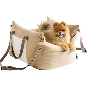 Remplissage en mousse à mémoire de forme épaissie lit de transport <span class=keywords><strong>pour</strong></span> animaux de compagnie siège d'appoint <span class=keywords><strong>pour</strong></span> <span class=keywords><strong>chien</strong></span> étanche <span class=keywords><strong>pour</strong></span> <span class=keywords><strong>voiture</strong></span> avec poches de rangement - Product Image 2