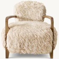Meubles d'intérieur classiques de luxe, meubles de salon vintage en bois massif, fauteuils en cuir cachemire