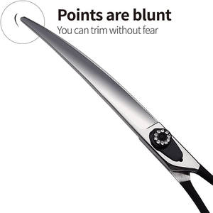 Juego de Tijeras de Peluquería Canina 440C de Acero Inoxidable con Mango Negro, Tijeras de Entresacar, Curvas, Rectas y de Espina de Pescado para Cortar el Pelo de Perros - Product Image 5