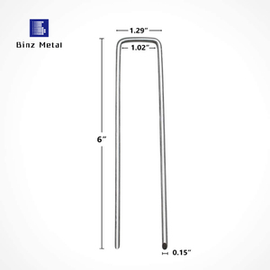 फैक्टरी थोक 6 इंच जस्ती उद्यान स्टेपल यू आकार मैदान कील - Product Image 2
