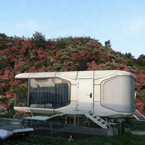 Cabines de glamping préfabriquées modulaires en conteneurs, mini-maisons capsules spatiales - Product Image 3